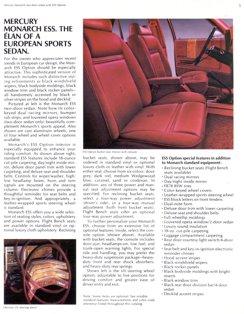 1980 Mercury Monarch Brochure Page 11